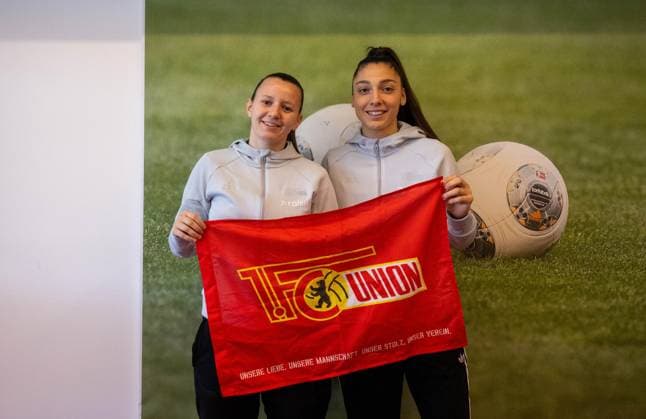 Football, Women, 1st BL, 1. FC Union, Media round with Hannah Eurlings and Amber Tysiak