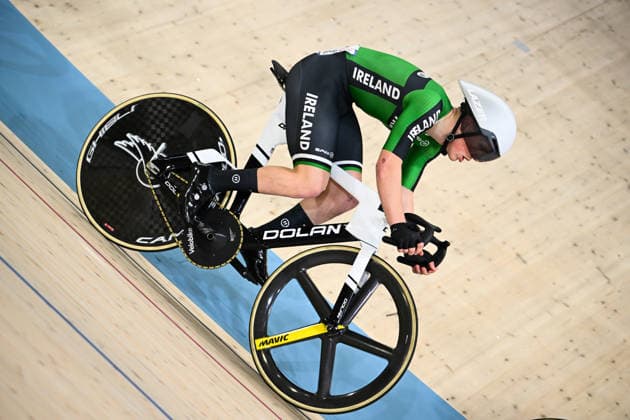 2026 UEC Track Elite European Championships Picture by Olly Hassell SWpix.com - 03 02 2026 - Cycling - 2026 UEC Track Elite European Championships - Konya Velodrome, Konya, Türkiye - Men s Scratch Race Qualifying - Maximilian Fitzgerald (Ireland) Copyright: x xSWpix.comx(t axPhotographyxHubxLtd)xOllyxHassell SWpix.comx SWP-3177-0470