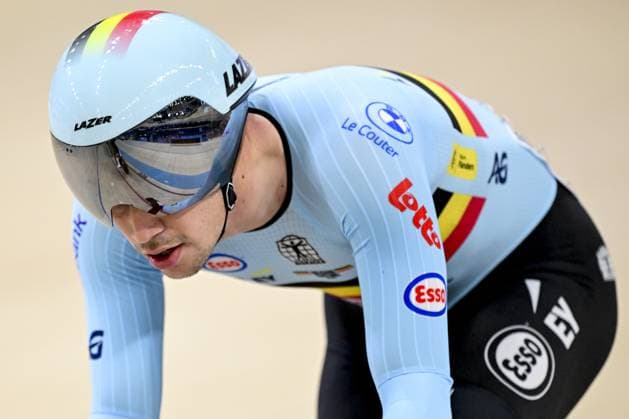 Belgian Noah Vandenbranden pictured in action during the men s Scratch qualifications on day 3 of the 2026 UEC Track Elite European Championships, in Konya, Turkey, Tuesday 03 February 2026. The European Championships take place from 01 to 05 February 2026. DIRKxWAEM  x160683550x