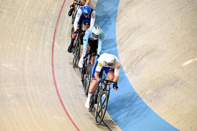 2026 UEC Track Elite European Championships Picture by Olly Hassell SWpix.com - 03 02 2026 - Cycling - 2026 UEC Track Elite European Championships - Konya Velodrome, Konya, Türkiye - Men s Scratch Race Qualifying - William Tidball (Great Britain) Copyright: x xSWpix.comx(t axPhotographyxHubxLtd)xOllyxHassell SWpix.comx SWP-3177-0471