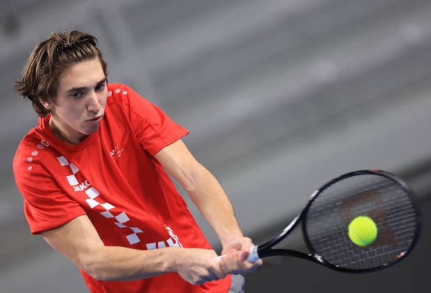Varazdin: Tennis players training ahead of the Davis Cup match between Croatia and Denmark Training of the Croatian tennis team on the occasion of their meeting between Croatia and Denmark in the first round of qualifications for going to the final Davis Cup tournament for 2026., in Varazdin, Croatia, on on February 03, 2026.  MarkoxPrpic PIXSELL
