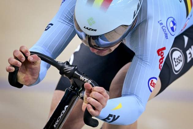 Belgian Lowie Nulens pictured in action during the men s sprint qualifications on day 3 of the 2026 UEC Track Elite European Championships, in Konya, Turkey, Tuesday 03 February 2026. The European Championships take place from 01 to 05 February 2026. DIRKxWAEM  x160693334x