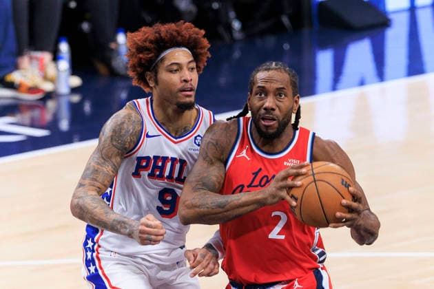 February 2, 2026, Inglewood, California, USA: Kawhi Leonard 2 of the Los Angeles Clippers drives to the basket as Kelly Oubre Jr. 9 of the Philadelphia 76ers defends during their regular season NBA, Basketball Herren, USA game on Monday February 2, 2026 at Intuit Dome in Inglewood, California. Clippers lose to 76ers, 113-128. ARIANA RUIZ PI Inglewood USA - ZUMAp124 20260202_zaa_p124_046 Copyright: xArianaxRuizx