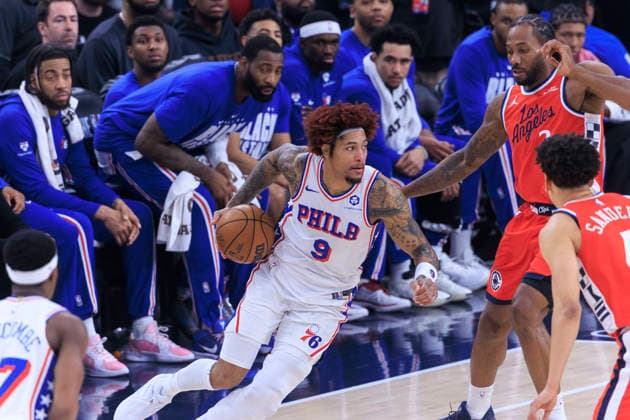 February 2, 2026, Inglewood, California, USA: Kelly Oubre Jr. 9 of the Philadelphia 76ers drives during their regular season NBA, Basketball Herren, USA game against the Los Angeles Clippers on Monday February 2, 2026 at Intuit Dome in Inglewood, California. Clippers lose to 76ers, 113-128. ARIANA RUIZ PI Inglewood USA - ZUMAp124 20260202_zaa_p124_053 Copyright: xArianaxRuizx