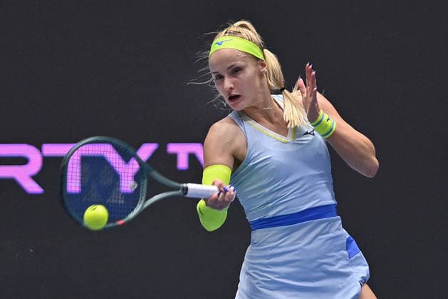 Rebecca Sramkova from Slovakia in action during match against Vendula Valdmanova from Czechia within the WTA, Tennis Damen women s tennis tournament Ostrava Open, on February 3, 2026, in Ostrava, Czech Republic. (CTKxPhoto JaroslavxOzana) CTKPhotoP2026020303990  CTKPhotoP2026020303990
