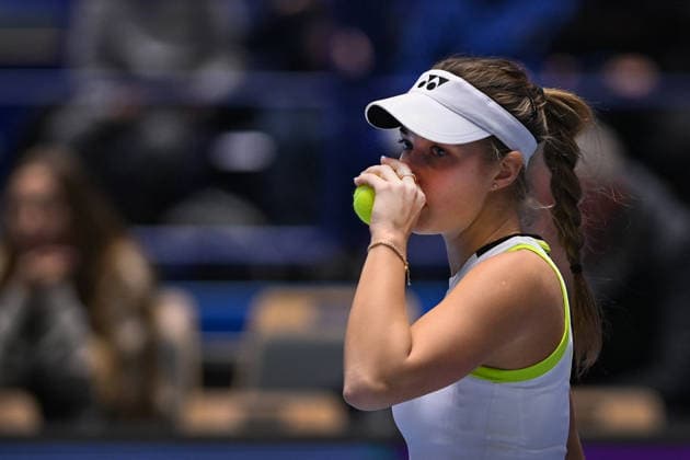 Vendula Valdmanova from Czechia is seen during match against Rebecca Sramkova from Slovakia within the WTA, Tennis Damen women s tennis tournament Ostrava Open, on February 3, 2026, in Ostrava, Czech Republic. (CTKxPhoto JaroslavxOzana) CTKPhotoP2026020304019  CTKPhotoP2026020304019