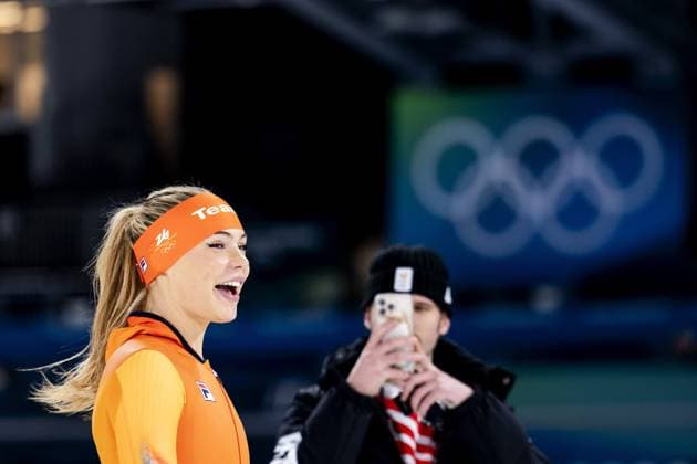 MILAN - Jutta Leerdam is photographed training at Milano Ice Park. The speed skaters are preparing for their participation in the Winter Olympics. ROBIN VAN LONKHUIJSEN ANP netherlands out - belgium out Milaan xVIxxIVx 549529553 originalFilename: 549529553.jpg