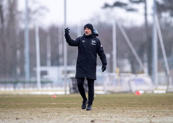 Soccer, Men, Season 2025 26, 2 Bundesliga, Hertha BSC, Training, Coach Stefan Leitl Hertha BSC , 03 02 2026, Copyright: xSebastianxRäppold MatthiasxKochx