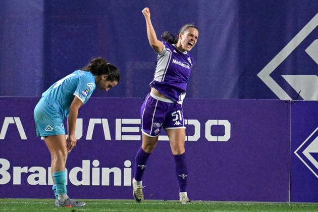 ACF Fiorentina Women s forward Iris Omarsdottir celebrates after scoring a goal during ACF Fiorentina vs US Sassuolo, Italian football Serie A Women match in Bagno a Ripoli (FI), Italy, February 02 2026  Copyright: xLisaxGuglielmi IPAxSportx xipa-agency.netx xx IPA_70916577 IPA_Agency_IPA70916577