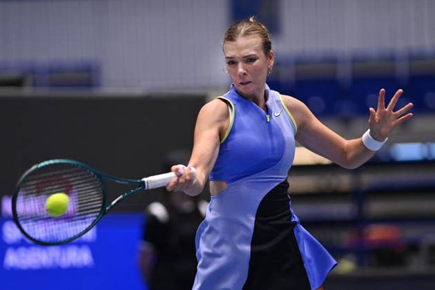 Katie Boulter from Britain in action during match against Lucie Havlickova from Czechia within the WTA, Tennis Damen women s tennis tournament Ostrava Open, on February 3, 2026, in Ostrava, Czech Republic. (CTKxPhoto JaroslavxOzana) CTKPhotoP2026020304662  CTKPhotoP2026020304662