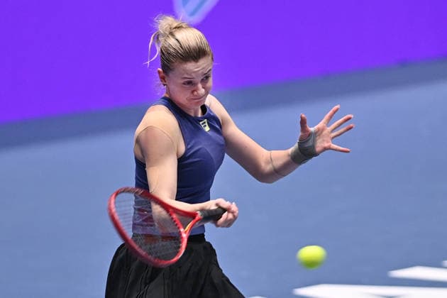 Lucie Havlickova from Czechia in action during match against Katie Boulter from Britain within the WTA, Tennis Damen women s tennis tournament Ostrava Open, on February 3, 2026, in Ostrava, Czech Republic. (CTKxPhoto JaroslavxOzana) CTKPhotoP2026020304664  CTKPhotoP2026020304664