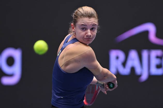Lucie Havlickova from Czechia in action during match against Katie Boulter from Britain within the WTA, Tennis Damen women s tennis tournament Ostrava Open, on February 3, 2026, in Ostrava, Czech Republic. (CTKxPhoto JaroslavxOzana) CTKPhotoP2026020304665  CTKPhotoP2026020304665