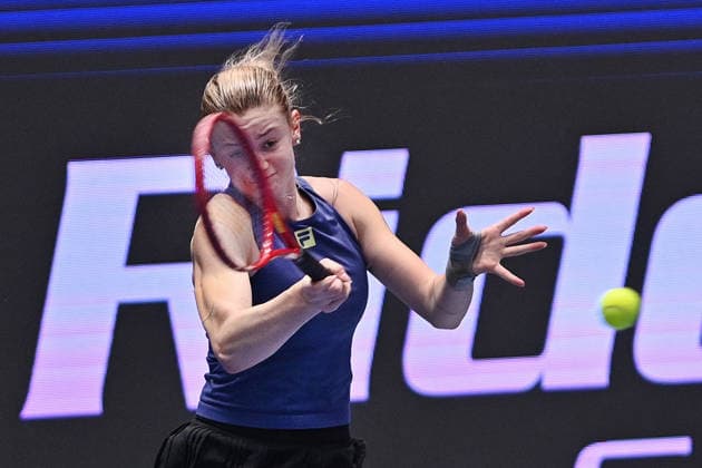 Lucie Havlickova from Czechia in action during match against Katie Boulter from Britain within the WTA, Tennis Damen women s tennis tournament Ostrava Open, on February 3, 2026, in Ostrava, Czech Republic. (CTKxPhoto JaroslavxOzana) CTKPhotoP2026020304666  CTKPhotoP2026020304666