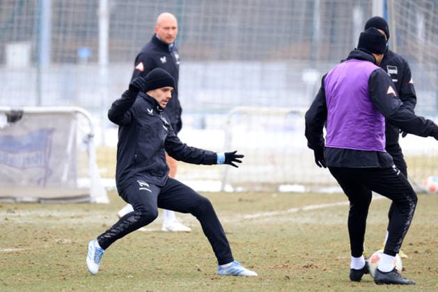 DEU, DFL, 2 FBL Hertha BSC, Training, 03 02 2026, Sportforum, Berlin, DEU, DFL, 2 FBL Hertha BSC, Training, im Bild Josip Brekalo Hertha BSC Berlin 7 , DFL regulations prohibit any use of Photographs as image sequences and or quasi video nordphotoxGmbHx xEngler nph00076