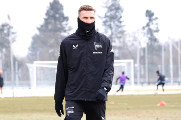 DEU, DFL, 2 FBL Hertha BSC, Training, 03 02 2026, Sportforum, Berlin, DEU, DFL, 2 FBL Hertha BSC, Training, im Bild Niklas Kolbe Hertha BSC Berlin 27 DFL regulations prohibit any use of Photographs as image sequences and or quasi video nordphotoxGmbHx xEngler nph00076