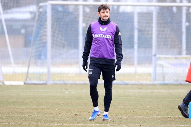 DEU, DFL, 2 FBL Hertha BSC, Training, 03 02 2026, Sportforum, Berlin, DEU, DFL, 2 FBL Hertha BSC, Training, im Bild Dawid Kownacki Hertha BSC Berlin 9 DFL regulations prohibit any use of Photographs as image sequences and or quasi video nordphotoxGmbHx xEngler nph00076
