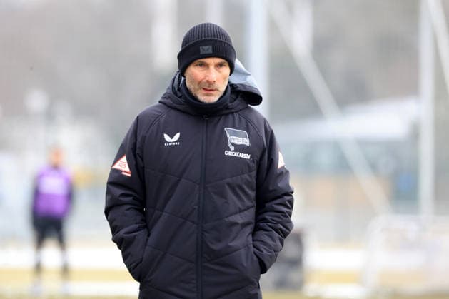 DEU, DFL, 2 FBL Hertha BSC, Training, 03 02 2026, Sportforum, Berlin, DEU, DFL, 2 FBL Hertha BSC, Training, im Bild Cheftrainer Stefan Leitl Hertha BSC Berlin DFL regulations prohibit any use of Photographs as image sequences and or quasi video nordphotoxGmbHx xEngler nph00076