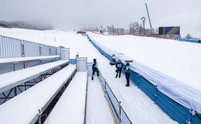 OLYMPICS - Winter Olympic Games, Olympische Spiele, Olympia, OS Milano Cortina 2026 BORMIO,ITALY,03.FEB.26 - OLYMPICS - Winter Olympic Games Milano Cortina 2026, preview. Image shows the area for photographers.  GEPAxpictures xHaraldxSteiner