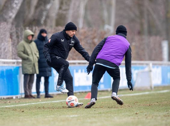 Soccer, Men, Season 2025 26, 2 Bundesliga, Hertha BSC, Training, v l Josip Brekalo Hertha BSC , Janne Berner Hertha BSC , 03 02 2026, Copyright: xSebastianxRäppold MatthiasxKochx