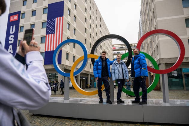 260203 Members of the Finnish delegation take pictures in front of Olympic Rings at the Milan Olympic Village during day -3 of the 2026 Winter Olympics on February 3, 2026 in Milan. Photo: Joel Marklund BILDBYRAN kod JM JM0780 bbeng Olympic Games, Olympische Spiele, Olympia, OS olympics winter olympics os ol olympiska spel vinter-os olympiske leker milano cortina 2026 milan cortina 2026 milano cortina 2026 olympic games milano cortina 2026 winter olympic games milano cortina-os milano cortina-ol vinter-ol os-by os-ringar olympic rings Finland *** 260203 Members of the Finnish delegation take pictures in front of Olympic Rings at the Milan Olympic Village during day 3 of the 2026 Winter Olympics on February 3, 2026 in Milan Photo Joel Marklund BILDBYRAN kod JM JM0780 bbeng olympic games olympics winter olympics os ol olympiska spel vinter os olympiske leker milano cortina 2026 milan cortina 2026 milano cortina 2026 olympic games milano cortina 2026 winter olympic games milano cortina os milano cortina ol winter ol os by os ringar olympic rings Finland  Copyright: JOELxMARKLUND BB260203JM075