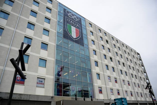 260203 Signage for Italy and Slovakia at the Milan Olympic Village during day -3 of the 2026 Winter Olympics on February 3, 2026 in Milan. Photo: Joel Marklund BILDBYRAN kod JM JM0780 bbeng Olympic Games, Olympische Spiele, Olympia, OS olympics winter olympics os ol olympiska spel vinter-os olympiske leker milano cortina 2026 milan cortina 2026 milano cortina 2026 olympic games milano cortina 2026 winter olympic games milano cortina-os milano cortina-ol vinter-ol os-by Italien flagga flag *** 260203 Signage for Italy and Slovakia at the Milan Olympic Village during day 3 of the 2026 Winter Olympics on February 3, 2026 in Milan Photo Joel Marklund BILDBYRAN kod JM JM0780 bbeng olympic games olympics winter olympics os ol olympiska spel vinter os olympiske leker milano cortina 2026 milan cortina 2026 milano cortina 2026 olympic games milano cortina 2026 winter olympic games milano cortina os milano cortina ol winter ol os by Italien flag flag  Copyright: JOELxMARKLUND BB260203JM077
