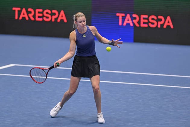 Lucie Havlickova from Czechia in action during match against Katie Boulter from Britain within the WTA, Tennis Damen women s tennis tournament Ostrava Open, on February 3, 2026, in Ostrava, Czech Republic. (CTKxPhoto JaroslavxOzana) CTKPhotoP2026020305015  CTKPhotoP2026020305015