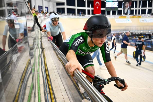2026 UEC Track Elite European Championships Picture by Olly Hassell SWpix.com - 03 02 2026 - Cycling - 2026 UEC Track Elite European Championships - Konya Velodrome, Konya, Türkiye - Women s Omnium Scratch Race 1 4 - Aoife O™Brien (Ireland) Copyright: x xSWpix.comx(t axPhotographyxHubxLtd)xOllyxHassell SWpix.comx SWP-3177-0476