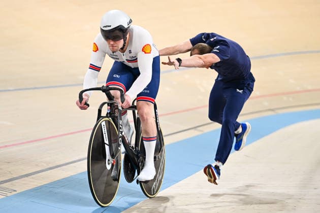 2026 UEC Track Elite European Championships Picture by Olly Hassell SWpix.com - 03 02 2026 - Cycling - 2026 UEC Track Elite European Championships - Konya Velodrome, Konya, Türkiye - Men s Sprint Qualifying - Harry Ledingham-Horn (Great Britain) Copyright: x xSWpix.comx(t axPhotographyxHubxLtd)xOllyxHassell SWpix.comx SWP-3177-0478