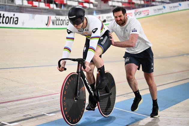 2026 UEC Track Elite European Championships Picture by Olly Hassell SWpix.com - 03 02 2026 - Cycling - 2026 UEC Track Elite European Championships - Konya Velodrome, Konya, Türkiye - Men s Sprint Qualifying - Harrie Lavreysen (Netherlands) Copyright: x xSWpix.comx(t axPhotographyxHubxLtd)xOllyxHassell SWpix.comx SWP-3177-0483