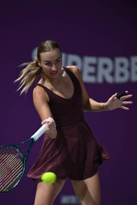 Transylvania Open 2026 - WTA, Tennis Damen 250 Tournament - Day 4 - Lucia Bronzetti v Anastasia Potapova Anastasia Potapova of Austria competes in the first round of the Transylvania Open 2026, a WTA250 Tournament, against Lucia Bronzetti of Italy, at BT Arena in Cluj-Napoca, Romania, on February 23, 2026. Cluj Napoca Romania  Copyright: xAlexxNicodimx originalFilename:nicodim-transylv260203_np4qm.jpg