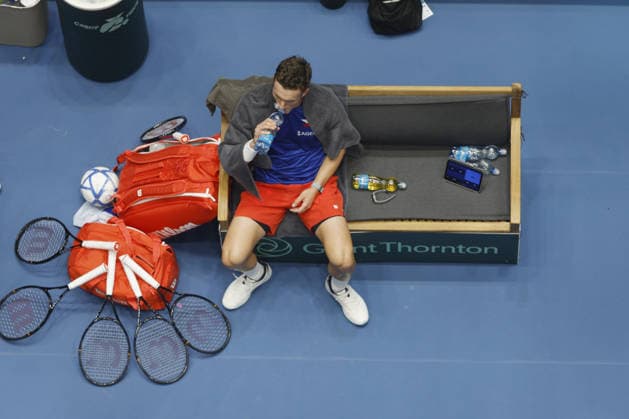 Jiri Lehecka during the preparation for the Davis Cup match Czech Republic - Sweden, in Jihlava, Czech Republic, on January 6, 2026. (CTKxPhoto PavelxLebeda) CTKPhotoF202602030023801  CTKPhotoF202602030023801