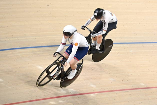 2026 UEC Track Elite European Championships Picture by Olly Hassell SWpix.com - 03 02 2026 - Cycling - 2026 UEC Track Elite European Championships - Konya Velodrome, Konya, Türkiye - Women™s Sprint - Semifinals - Sophie Capewell (Great Britain), Lea Sophie Friedrich (Germany) Konya Konya Velodrome Türkiye Copyright: x xSWpix.comx(t axPhotographyxHubxLtd)xOllyxHassell SWpix.comx SWP-3177-0595