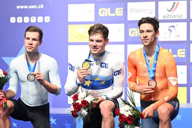 03-02-2026 European Championships Elite Track; Giornata 03; 2026, Svizzera; 2026, Ain; 2026, Olanda; Vogel, Alex; Savekin, Ilya; Hoppezak, Vincent; Konya - Velodrom; 