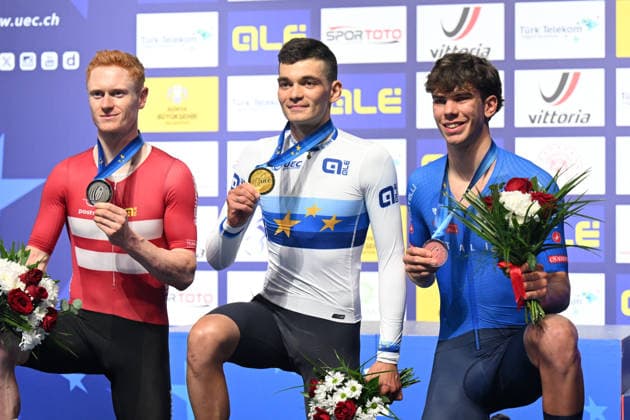 03-02-2026 European Championships Elite Track; Giornata 03; 2026, Ain; 2026, Danimarca; 2026, Italia; Gonov, Lev; Skivild, Juel Robin; Favero, Renato; Konya - Velodrom; 
