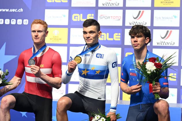 03-02-2026 European Championships Elite Track; Giornata 03; 2026, Ain; 2026, Danimarca; 2026, Italia; Gonov, Lev; Skivild, Juel Robin; Favero, Renato; Konya - Velodrom; 