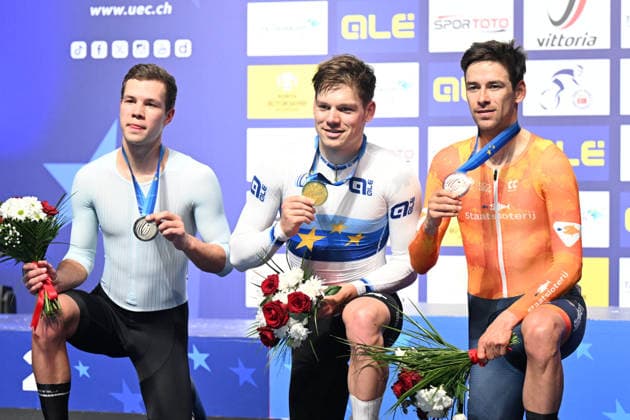 03-02-2026 European Championships Elite Track; Giornata 03; 2026, Svizzera; 2026, Ain; 2026, Olanda; Vogel, Alex; Savekin, Ilya; Hoppezak, Vincent; Konya - Velodrom; 