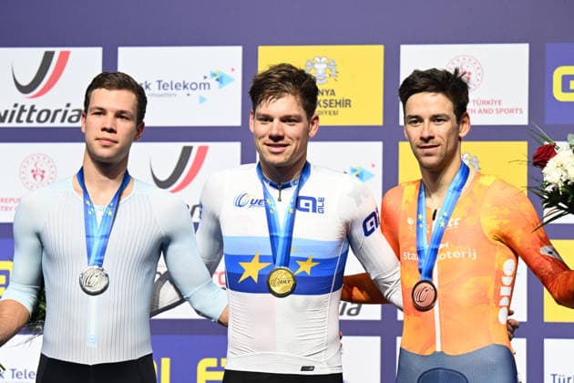 03-02-2026 European Championships Elite Track; Giornata 03; 2026, Svizzera; 2026, Ain; 2026, Olanda; Vogel, Alex; Savekin, Ilya; Hoppezak, Vincent; Konya - Velodrom; 