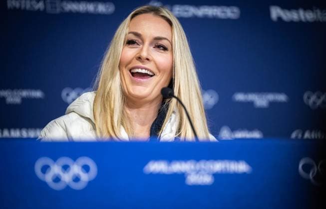 MILANO CORTINA 2026 - OLYMPISCHE WINTERSPIELE - CORTINA D™AMPEZZO - LINDSEY VONN PRESSEKONFERENZ ** NUR FÜR REDAKTIONELLE ZWECKE ** EDITORIAL USE ONLY **<p>03 02 2026-Cortina d™Ampezzo: Olympische Winterspiele Milano Cortina 2026 VMMC im Foto: US-Superstar Lindsey Vonn (Ski-Alpin) während einer Pressekonferenz im Medienzentrum. ( Italien Venetien Cortina d™Ampezzo Copyright: SaschaxFromm *** MILANO CORTINA 2026 OLYMPIC WINTER GAMES CORTINA D™AMPEZZO LINDSEY VONN PRESS CONFERENCE FOR EDITORIAL PURPOSES ONLY p 03 02 2026 Cortina d™Ampezzo Olympic Winter Games Milano Cortina 2026 VMMC in photo US superstar Lindsey Vonn Alpine skiing during a press conference at the media center Italy Veneto Cortina d™Ampezzo Copyright SaschaxFromm Copyright: SaschaxFromm doc84f1zewm72g86ie0mxn ,EDITORIAL USE ONLY