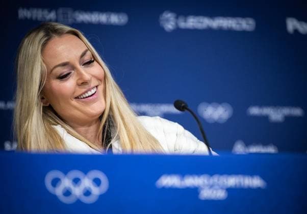 MILANO CORTINA 2026 - OLYMPISCHE WINTERSPIELE - CORTINA D™AMPEZZO - LINDSEY VONN PRESSEKONFERENZ ** NUR FÜR REDAKTIONELLE ZWECKE ** EDITORIAL USE ONLY **<p>03 02 2026-Cortina d™Ampezzo: Olympische Winterspiele Milano Cortina 2026 VMMC im Foto: US-Superstar Lindsey Vonn (Ski-Alpin) während einer Pressekonferenz im Medienzentrum. ( Italien Venetien Cortina d™Ampezzo Copyright: SaschaxFromm *** MILANO CORTINA 2026 OLYMPIC WINTER GAMES CORTINA D™AMPEZZO LINDSEY VONN PRESS CONFERENCE FOR EDITORIAL PURPOSES ONLY p 03 02 2026 Cortina d™Ampezzo Olympic Winter Games Milano Cortina 2026 VMMC in photo US superstar Lindsey Vonn Alpine skiing during a press conference at the media center Italy Veneto Cortina d™Ampezzo Copyright SaschaxFromm Copyright: SaschaxFromm doc84f1zgt8w1d1kkis3njv ,EDITORIAL USE ONLY