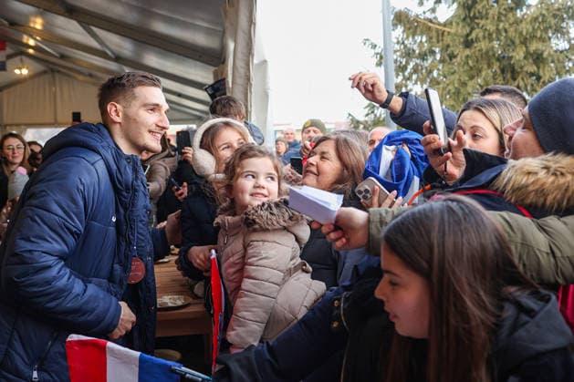 Welcome ceremony for Croatian handball players Dominik Kuzmanovic and Zlatko Rauzan Croatian handball player Dominik Kuzmanovic during welcome ceremony in Brckovljani near Zagreb, Croatia on February, 2026. after winning bronze medal at Men s EHF EURO 2026.  GoranxStanzl PIXSELL