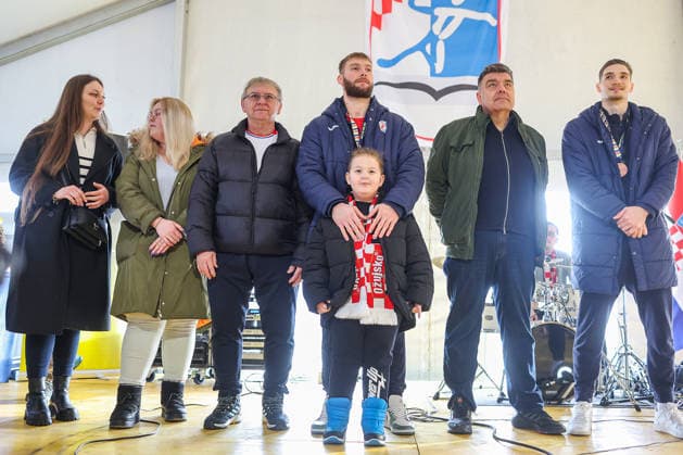 Welcome ceremony for Croatian handball players Dominik Kuzmanovic and Zlatko Rauzan Croatian handball players Zlatko Rauzan and Dominik Kuzmanovic during welcome ceremony in Brckovljani near Zagreb, Croatia on February, 2026. after winning bronze medal at Men s EHF EURO 2026.  GoranxStanzl PIXSELL