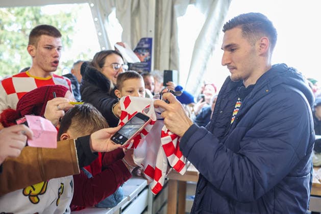 Welcome ceremony for Croatian handball players Dominik Kuzmanovic and Zlatko Rauzan Croatian handball player Dominik Kuzmanovic during welcome ceremony in Brckovljani near Zagreb, Croatia on February, 2026. after winning bronze medal at Men s EHF EURO 2026.  GoranxStanzl PIXSELL