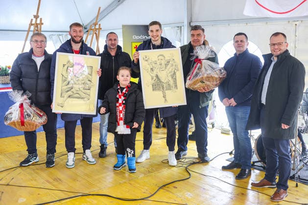 Welcome ceremony for Croatian handball players Dominik Kuzmanovic and Zlatko Rauzan Croatian handball players Zlatko Rauzan and Dominik Kuzmanovic during welcome ceremony in Brckovljani near Zagreb, Croatia on February, 2026. after winning bronze medal at Men s EHF EURO 2026.  GoranxStanzl PIXSELL