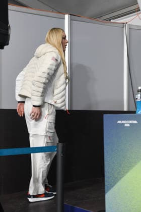 CORTINA, press conference, PK, Pressekonferenz LINDSEY VONN POST INJURY, IN THE PHOTO  Copyright: xFRANCESCAxVIECELIx xipa-agency.netx xFRANCESCAxVIECELIx IPA_Agency_IPA70923254