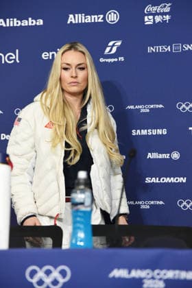 CORTINA, press conference, PK, Pressekonferenz LINDSEY VONN POST INJURY, IN THE PHOTO  Copyright: xFRANCESCAxVIECELIx xipa-agency.netx xFRANCESCAxVIECELIx IPA_Agency_IPA70923256