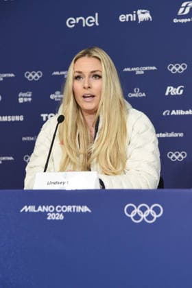 CORTINA, press conference, PK, Pressekonferenz LINDSEY VONN POST INJURY, IN THE PHOTO  Copyright: xFRANCESCAxVIECELIx xipa-agency.netx xFRANCESCAxVIECELIx IPA_Agency_IPA70923261