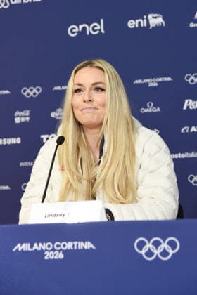 CORTINA, press conference, PK, Pressekonferenz LINDSEY VONN POST INJURY, IN THE PHOTO  Copyright: xFRANCESCAxVIECELIx xipa-agency.netx xFRANCESCAxVIECELIx IPA_Agency_IPA70923262