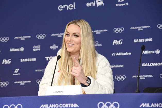 CORTINA, press conference, PK, Pressekonferenz LINDSEY VONN POST INJURY, IN THE PHOTO  Copyright: xFRANCESCAxVIECELIx xipa-agency.netx xFRANCESCAxVIECELIx IPA_Agency_IPA70923263