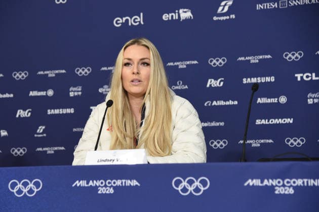 CORTINA, press conference, PK, Pressekonferenz LINDSEY VONN POST INJURY, IN THE PHOTO  Copyright: xFRANCESCAxVIECELIx xipa-agency.netx xFRANCESCAxVIECELIx IPA_Agency_IPA70923267