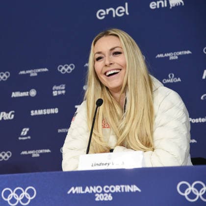 CORTINA, press conference, PK, Pressekonferenz LINDSEY VONN POST INJURY, IN THE PHOTO  Copyright: xFRANCESCAxVIECELIx xipa-agency.netx xFRANCESCAxVIECELIx IPA_Agency_IPA70923269